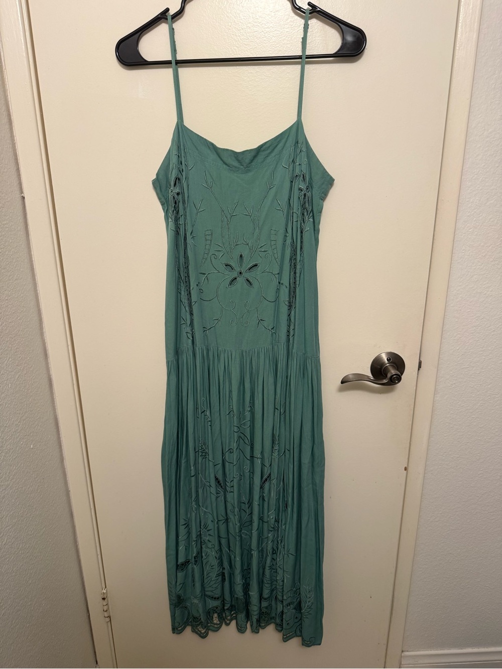 Free People Georgie Green Eyelet Midi Dress